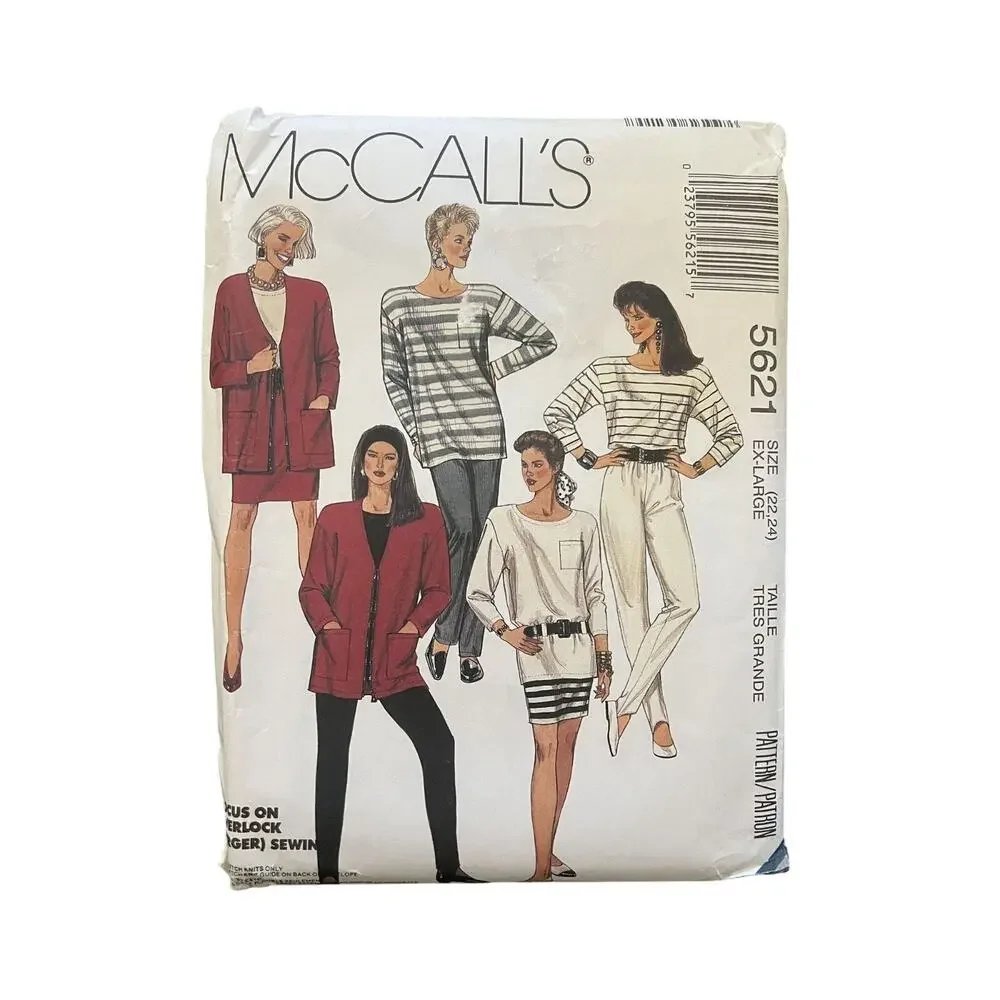 McCall's Sewing Pattern Plus Size 22-24 Resort Casual Wear Wardrobe Uncut